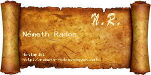 Németh Rados névjegykártya